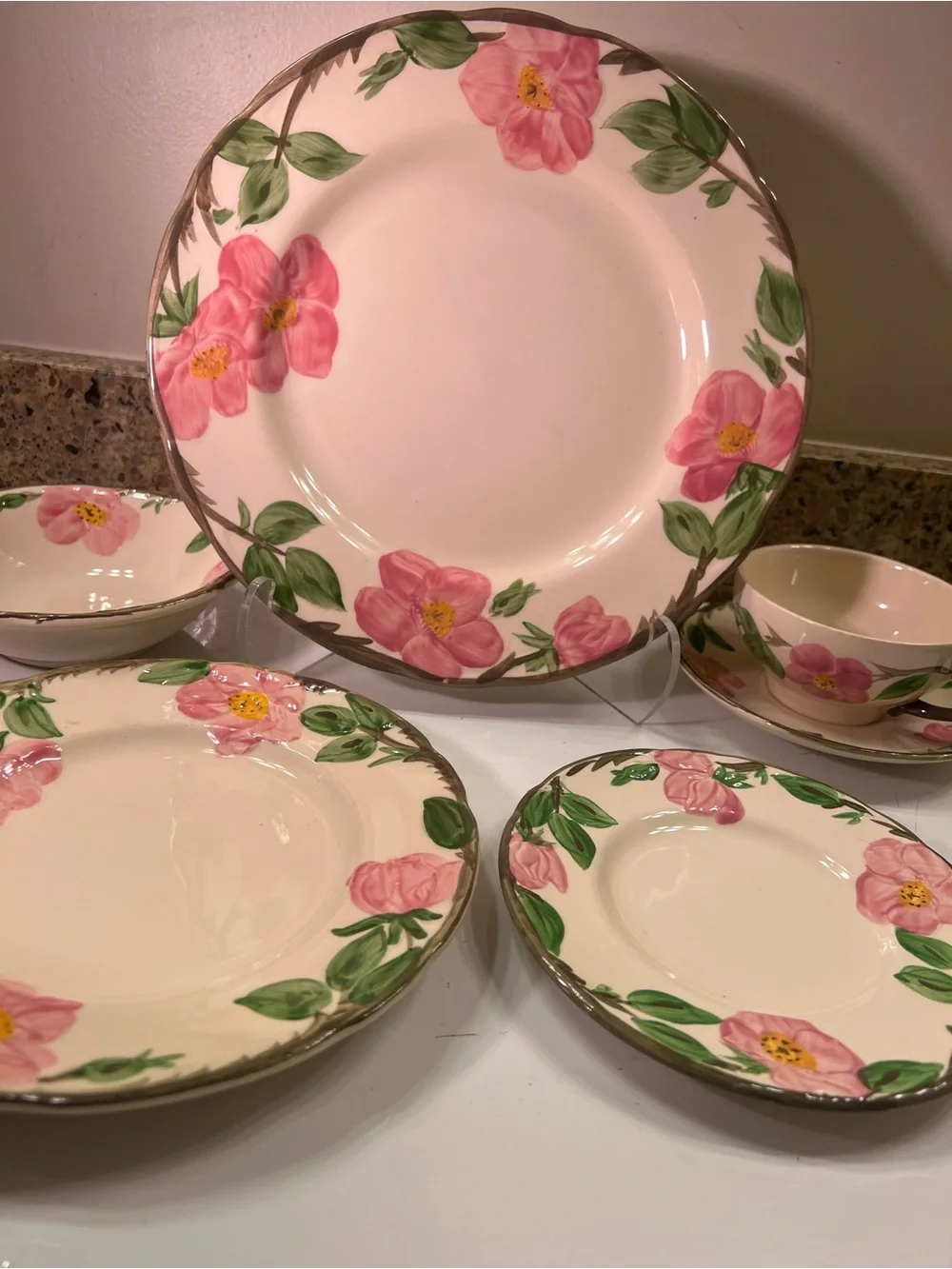 6 pc Franciscan Desert Rose Dinner Setting HandPainted (10 sets available)